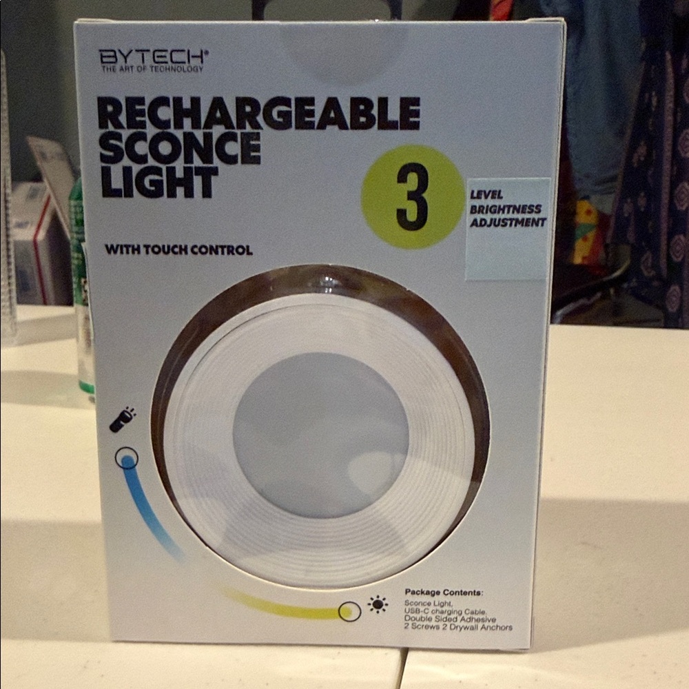 ByTech- Rechargeable Sconce Light with Touch Control
